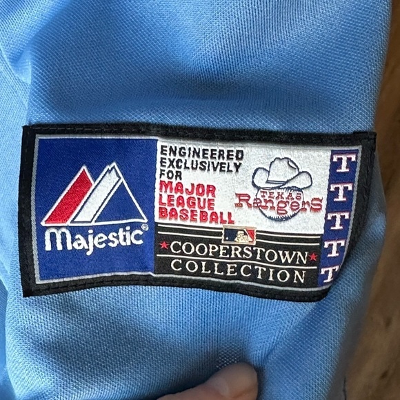 SOLD Vintage Texas Rangers Nolan Ryan Majestic Cooperstown MLB Light Blue - Picture 3 of 10